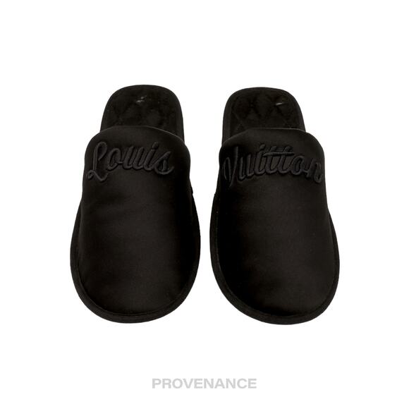 🔴 Louis Vuitton Slipper - Script Embroidered Black - Picture 5 of 9
